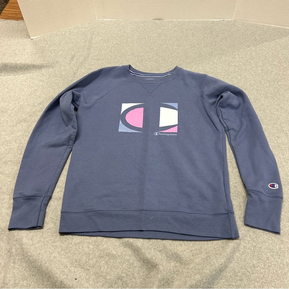 Champion Blue Athletic crew neck Sweatshirt